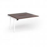 Connex Goal-Post 1200 x 1200 x 725mm Back to Back Add On Bay - White Frame Walnut Top GCO1212-AB-WH-W
