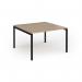 Connex Goal-Post 1200 x 1200 x 725mm Back to Back Desk (2 x 1200mm) - Black Frame Kendal Oak Top GCO1212-K-KO