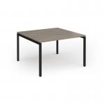 Connex Goal-Post 1200 x 1200 x 725mm Back to Back Desk (2 x 1200mm) - Black Frame Nebraska Oak Top GCO1212-K-NO