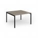 Connex Goal-Post 1200 x 1200 x 725mm Back to Back Desk (2 x 1200mm) - Black Frame Nebraska Oak Top GCO1212-K-NO