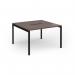 Connex Goal-Post 1200 x 1200 x 725mm Back to Back Desk (2 x 1200mm) - Black Frame Walnut Top GCO1212-K-W