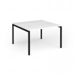Connex Goal-Post 1200 x 1200 x 725mm Back to Back Desk (2 x 1200mm) - Black Frame White Top GCO1212-K-WH