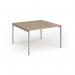 Connex Goal-Post 1200 x 1200 x 725mm Back to Back Desk (2 x 1200mm) - Silver Frame Kendal Oak Top GCO1212-S-KO