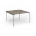 Connex Goal-Post 1200 x 1200 x 725mm Back to Back Desk (2 x 1200mm) - Silver Frame Nebraska Oak Top GCO1212-S-NO