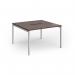 Connex Goal-Post 1200 x 1200 x 725mm Back to Back Desk (2 x 1200mm) - Silver Frame Walnut Top GCO1212-S-W