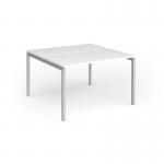 Connex Goal-Post 1200 x 1200 x 725mm Back to Back Desk (2 x 1200mm) - Silver Frame White Top GCO1212-S-WH