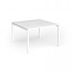 Connex Goal-Post 1200 x 1200 x 725mm Back to Back Desk (2 x 1200mm) - White Frame White Top GCO1212-WH-WH