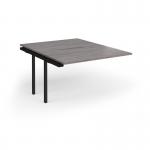 Connex Goal-Post 1200 x 1600 x 725mm Back to Back Add On Bay - Black Frame Grey Oak Top GCO1216-AB-K-GO