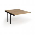 Connex Goal-Post 1200 x 1600 x 725mm Back to Back Add On Bay - Black Frame Oak Top GCO1216-AB-K-O