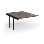 Connex Goal-Post 1200 x 1600 x 725mm Back to Back Add On Bay - Black Frame Walnut Top GCO1216-AB-K-W