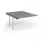 Connex Goal-Post 1200 x 1600 x 725mm Back to Back Add On Bay - Silver Frame Grey Oak Top GCO1216-AB-S-GO