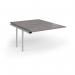 Connex Goal-Post 1200 x 1600 x 725mm Back to Back Add On Bay - Silver Frame Grey Oak Top GCO1216-AB-S-GO