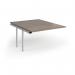 Connex Goal-Post 1200 x 1600 x 725mm Back to Back Add On Bay - Silver Frame Nebraska Oak Top GCO1216-AB-S-NO