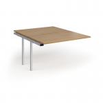 Connex Goal-Post 1200 x 1600 x 725mm Back to Back Add On Bay - Silver Frame Oak Top GCO1216-AB-S-O