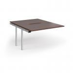 Connex Goal-Post 1200 x 1600 x 725mm Back to Back Add On Bay - Silver Frame Walnut Top GCO1216-AB-S-W