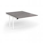 Connex Goal-Post 1200 x 1600 x 725mm Back to Back Add On Bay - White Frame Grey Oak Top GCO1216-AB-WH-GO