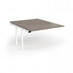 Connex Goal-Post 1200 x 1600 x 725mm Back to Back Add On Bay - White Frame Nebraska Oak Top GCO1216-AB-WH-NO