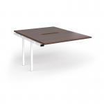 Connex Goal-Post 1200 x 1600 x 725mm Back to Back Add On Bay - White Frame Walnut Top GCO1216-AB-WH-W