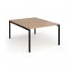 Connex Goal-Post 1200 x 1600 x 725mm Back to Back Desk (2 x 1200mm) - Black Frame Beech Top GCO1216-K-B