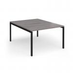 Connex Goal-Post 1200 x 1600 x 725mm Back to Back Desk (2 x 1200mm) - Black Frame Grey Oak Top GCO1216-K-GO