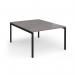 Connex Goal-Post 1200 x 1600 x 725mm Back to Back Desk (2 x 1200mm) - Black Frame Grey Oak Top GCO1216-K-GO