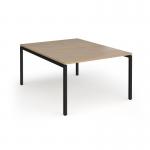 Connex Goal-Post 1200 x 1600 x 725mm Back to Back Desk (2 x 1200mm) - Black Frame Kendal Oak Top GCO1216-K-KO