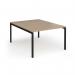 Connex Goal-Post 1200 x 1600 x 725mm Back to Back Desk (2 x 1200mm) - Black Frame Kendal Oak Top GCO1216-K-KO