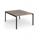 Connex Goal-Post 1200 x 1600 x 725mm Back to Back Desk (2 x 1200mm) - Black Frame Nebraska Oak Top GCO1216-K-NO