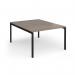 Connex Goal-Post 1200 x 1600 x 725mm Back to Back Desk (2 x 1200mm) - Black Frame Nebraska Oak Top GCO1216-K-NO