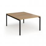 Connex Goal-Post 1200 x 1600 x 725mm Back to Back Desk (2 x 1200mm) - Black Frame Oak Top GCO1216-K-O