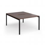 Connex Goal-Post 1200 x 1600 x 725mm Back to Back Desk (2 x 1200mm) - Black Frame Walnut Top GCO1216-K-W