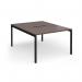 Connex Goal-Post 1200 x 1600 x 725mm Back to Back Desk (2 x 1200mm) - Black Frame Walnut Top GCO1216-K-W