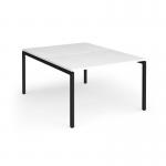 Connex Goal-Post 1200 x 1600 x 725mm Back to Back Desk (2 x 1200mm) - Black Frame White Top GCO1216-K-WH