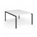 Connex Goal-Post 1200 x 1600 x 725mm Back to Back Desk (2 x 1200mm) - Black Frame White Top GCO1216-K-WH