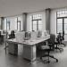Connex Goal-Post 1200 x 1600 x 725mm Back to Back Desk (2 x 1200mm) - Black Frame White Top GCO1216-K-WH