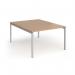 Connex Goal-Post 1200 x 1600 x 725mm Back to Back Desk (2 x 1200mm) - Silver Frame Beech Top GCO1216-S-B