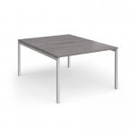 Connex Goal-Post 1200 x 1600 x 725mm Back to Back Desk (2 x 1200mm) - Silver Frame Grey Oak Top GCO1216-S-GO