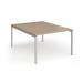 Connex Goal-Post 1200 x 1600 x 725mm Back to Back Desk (2 x 1200mm) - Silver Frame Kendal Oak Top GCO1216-S-KO