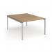 Connex Goal-Post 1200 x 1600 x 725mm Back to Back Desk (2 x 1200mm) - Silver Frame Oak Top GCO1216-S-O