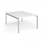 Connex Goal-Post 1200 x 1600 x 725mm Back to Back Desk (2 x 1200mm) - Silver Frame White Top GCO1216-S-WH