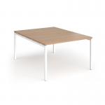 Connex Goal-Post 1200 x 1600 x 725mm Back to Back Desk (2 x 1200mm) - White Frame Beech Top GCO1216-WH-B