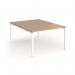 Connex Goal-Post 1200 x 1600 x 725mm Back to Back Desk (2 x 1200mm) - White Frame Beech Top GCO1216-WH-B