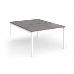 Connex Goal-Post 1200 x 1600 x 725mm Back to Back Desk (2 x 1200mm) - White Frame Grey Oak Top GCO1216-WH-GO