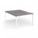 Connex Goal-Post 1200 x 1600 x 725mm Back to Back Desk (2 x 1200mm) - White Frame Grey Oak Top GCO1216-WH-GO