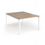 Connex Goal-Post 1200 x 1600 x 725mm Back to Back Desk (2 x 1200mm) - White Frame Kendal Oak Top GCO1216-WH-KO