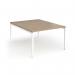 Connex Goal-Post 1200 x 1600 x 725mm Back to Back Desk (2 x 1200mm) - White Frame Kendal Oak Top GCO1216-WH-KO
