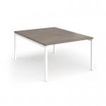 Connex Goal-Post 1200 x 1600 x 725mm Back to Back Desk (2 x 1200mm) - White Frame Nebraska Oak Top GCO1216-WH-NO