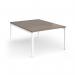 Connex Goal-Post 1200 x 1600 x 725mm Back to Back Desk (2 x 1200mm) - White Frame Nebraska Oak Top GCO1216-WH-NO