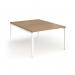 Connex Goal-Post 1200 x 1600 x 725mm Back to Back Desk (2 x 1200mm) - White Frame Oak Top GCO1216-WH-O