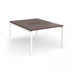 Connex Goal-Post 1200 x 1600 x 725mm Back to Back Desk (2 x 1200mm) - White Frame Walnut Top GCO1216-WH-W